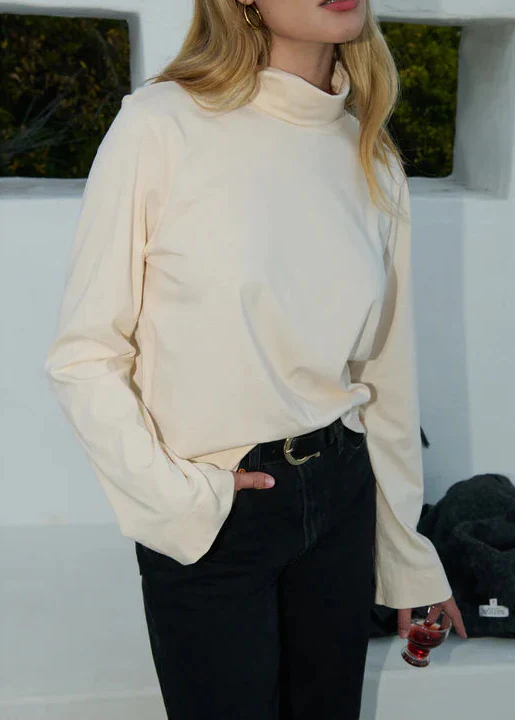 Neo Mock Neck T-Shirt - Parchment