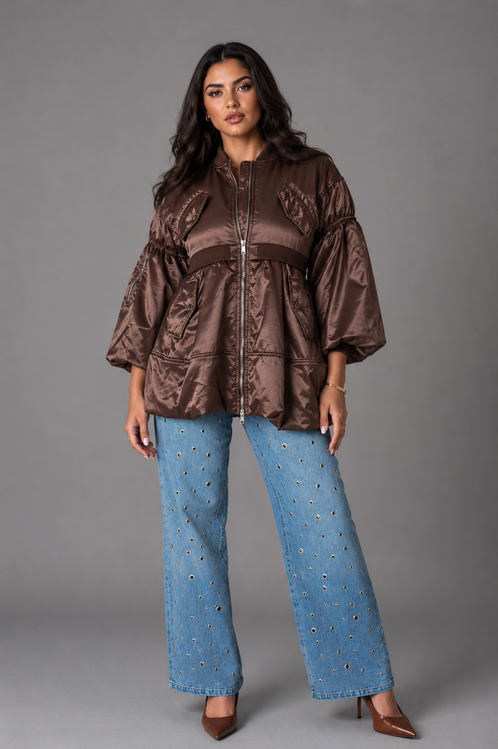 New Woven Jacket with Contrasting Lining – Style 82337
