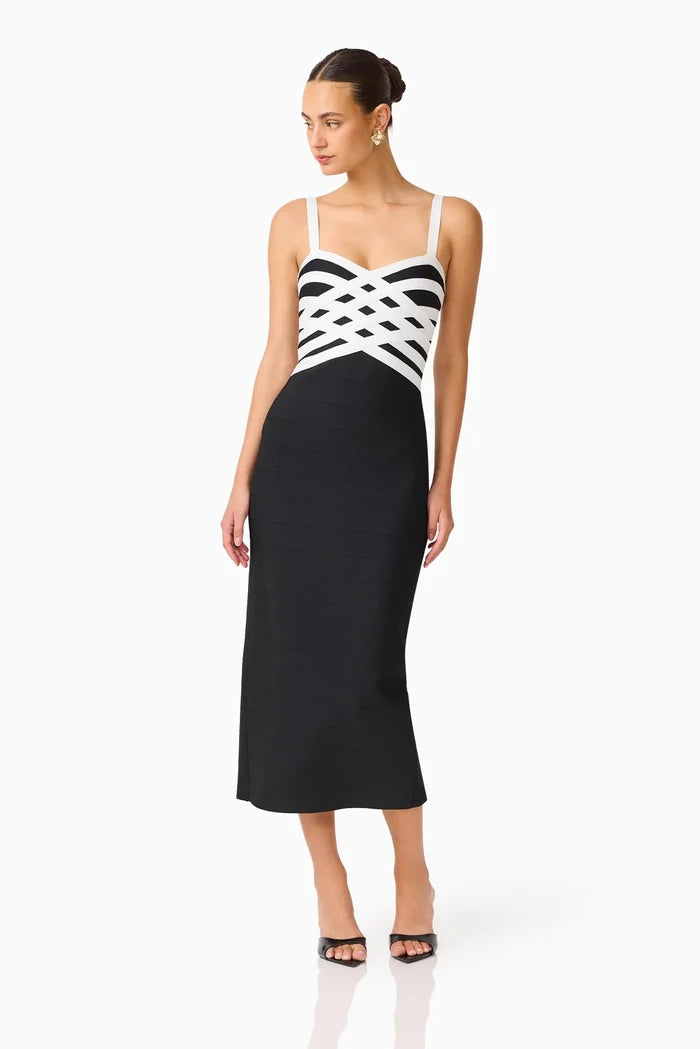 Ninette Coulum Midi Dress - Black & White