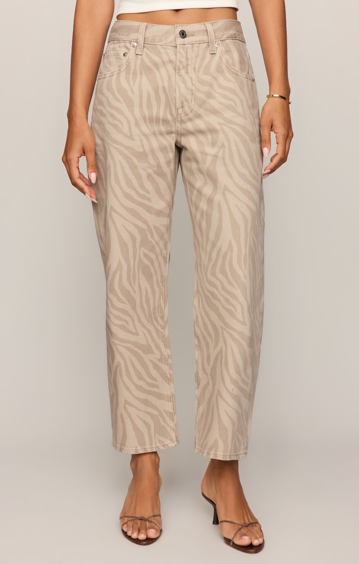 Off Duty Bowed Ankle Jean - Zebra Soapstone