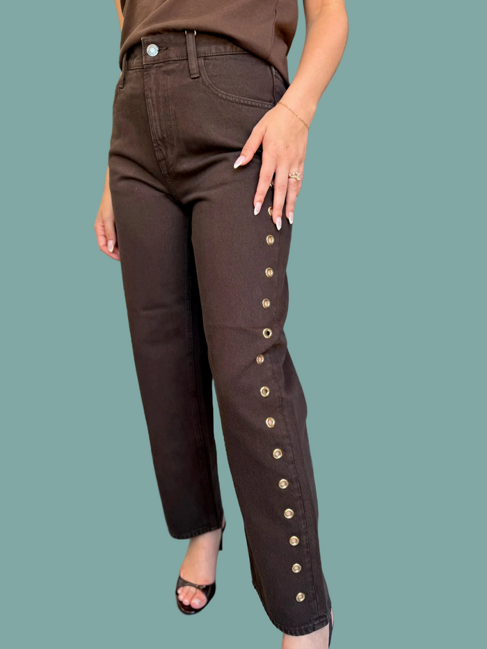 Off Duty Denim Bowed Ankle - Gilded Umber