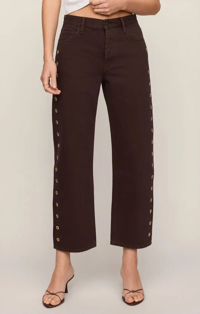 Off Duty Denim Bowed Ankle - Gilded Umber