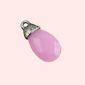 Open Heart Chalcedony Charm - Silver