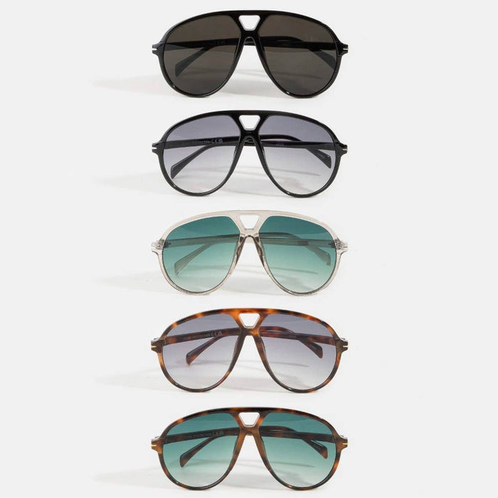 Oversized Aviator Shield Sunglasses