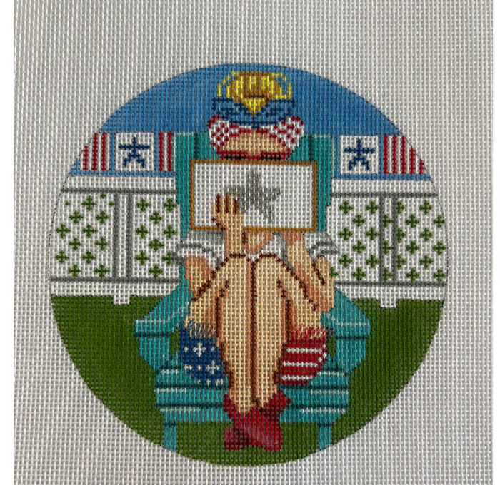 Patriotic Stitching Girl Round