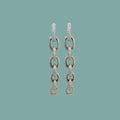 Pave Link Drop - Silver