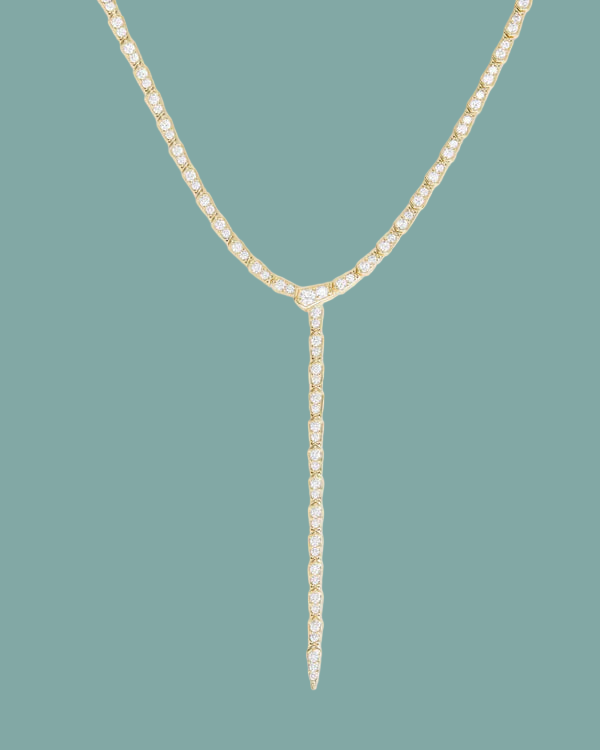 Pave Serpent Lariat Necklace 18'