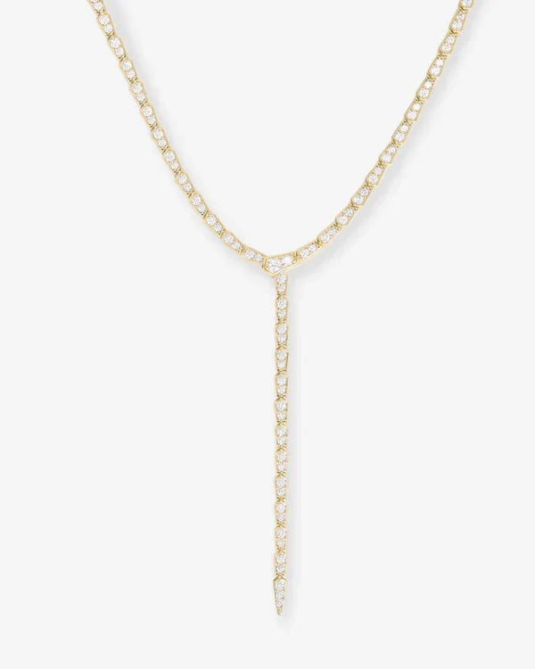 Pave Serpent Lariat Necklace 18'