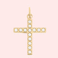 Pearl Beaded Cross Charm