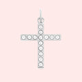 Pearl Beaded Cross Charm