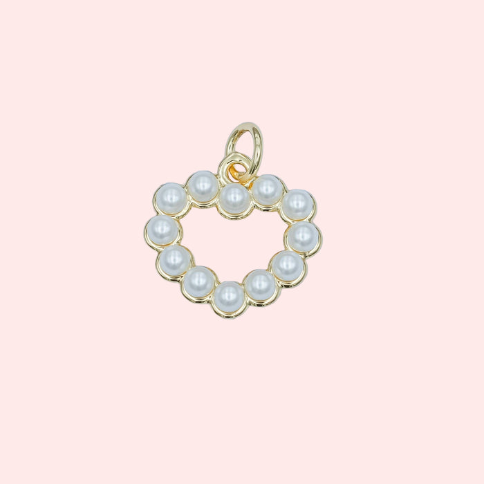 Pearl Heart Outline Charm