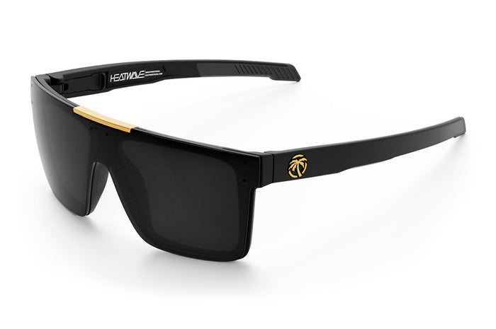 Heat Wave Visual Performance Quatro Sunglasses with black frame and black lens.