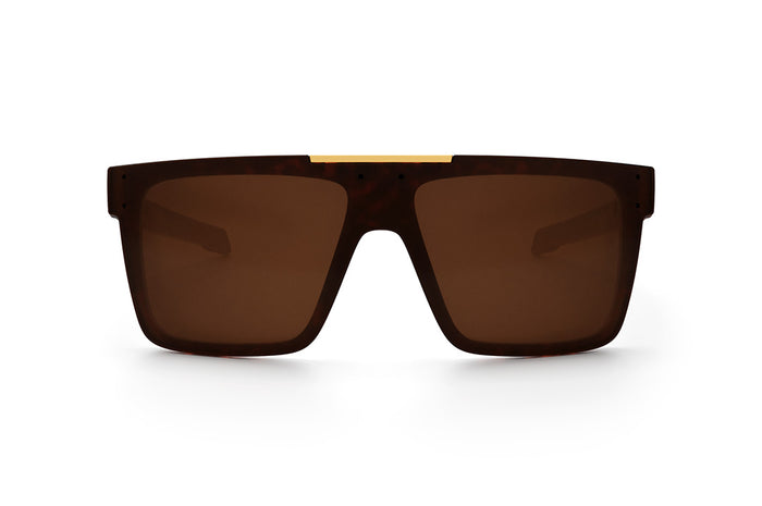 Front view of the Heat Wave Visual Performance Quatro Sunglasses with tortoise frame and brown lens.