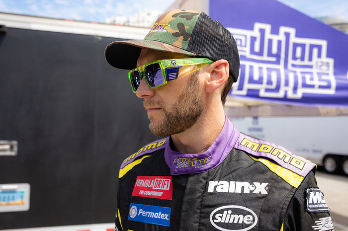Man wearing  the Performance Rayth Sunglasses: Antifreeze Z87+ with side shields
