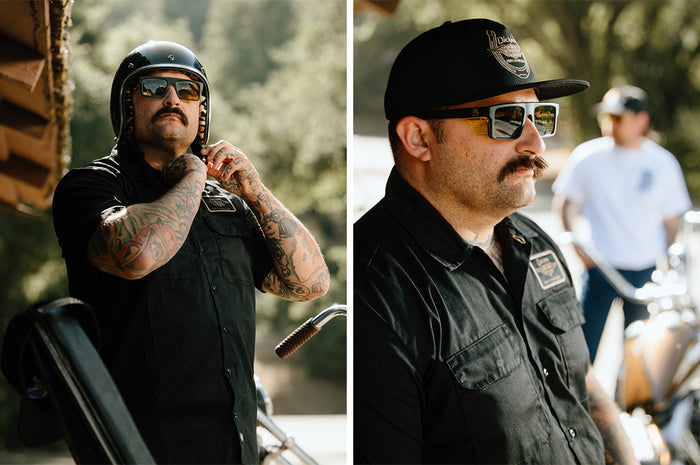 Man wearing the Performance Rayth Sunglasses: Easy Rider Photochromic Z87+
