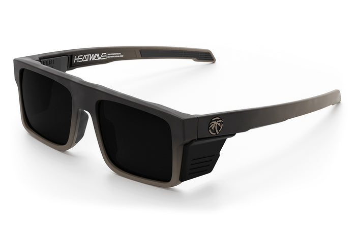 3/4 angle shot of the Performance Rayth Sunglasses: FDE Fader Z87+ on a white background with black side shields