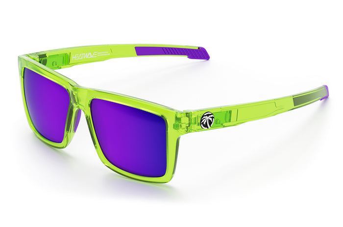 3/4th angle view of the Performance Vise Sunglasses: Antifreeze Z87+ on a white background.