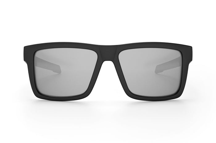 Front view of the Heat Wave Visual Performance Vise Sunglasses with black frame and photochromic lenses.