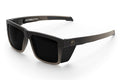 3/4 angle shot of the Performance Vise Sunglasses: FDE Fader Z87+ on a white background with black side shields