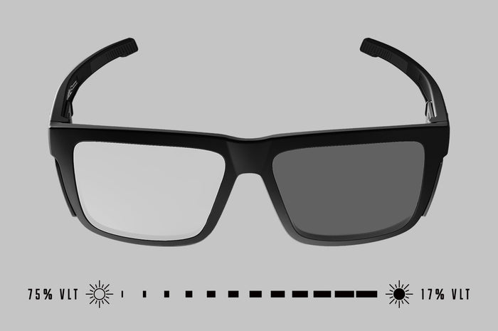 Performance Vise Sunglasses: VAPOR CLEAR Frame Photochromic Lens Z87+