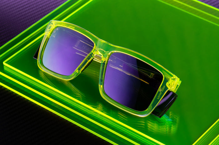 Frontside shot of the Performance XL VISE Sunglasses Frame: Antifreeze Z87+ sitting on a neon green platform