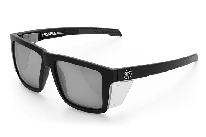 Heat Wave Visual Performance XL Vise Sunglasses with black frame,  photochromic lenses and clear side shields.
