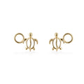 Honu turtle earring charms crafted in polished 14k yellow gold with open shell design. Item No. 45300