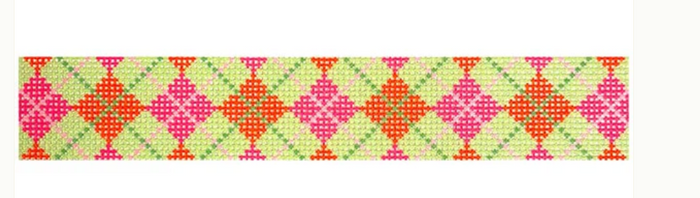 Pink Argyle Key Fob