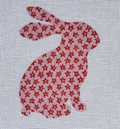 Pink Bunny with Dark Pink Flowers