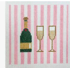 Pink Champagne and Flutes Coaster