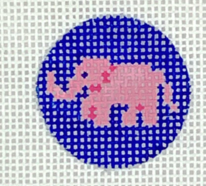 Pink Elephant on Blue