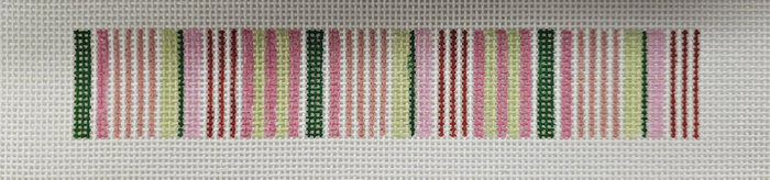 Pink & Green Candy Stripe Key Fob