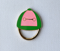Pink & Green Jockey Hat w/Glitter