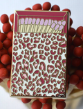 Pink Leopard Print Matchbox Needle Minder