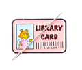 Pink Library Card Needle Minder