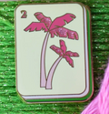 Pink Palm Tree Mahjong Tile Needle Minder