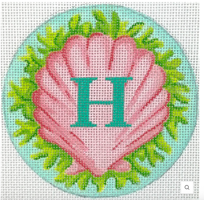 Pink Scallop and Green Seaweed