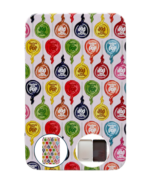 Pink Tootsie Pop Pattern Magnet Tin