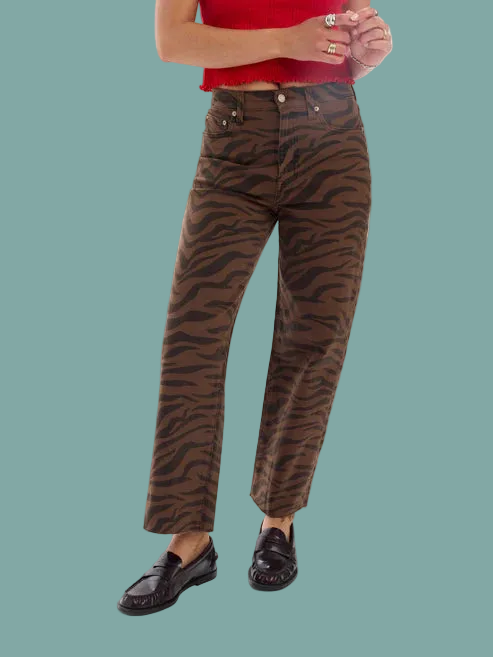 Pleaser High Rise Wide Ankle - Desert Zebra