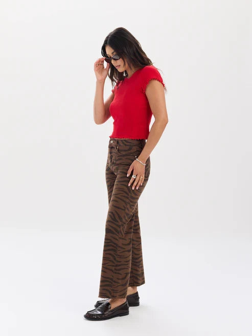 Pleaser High Rise Wide Ankle - Desert Zebra