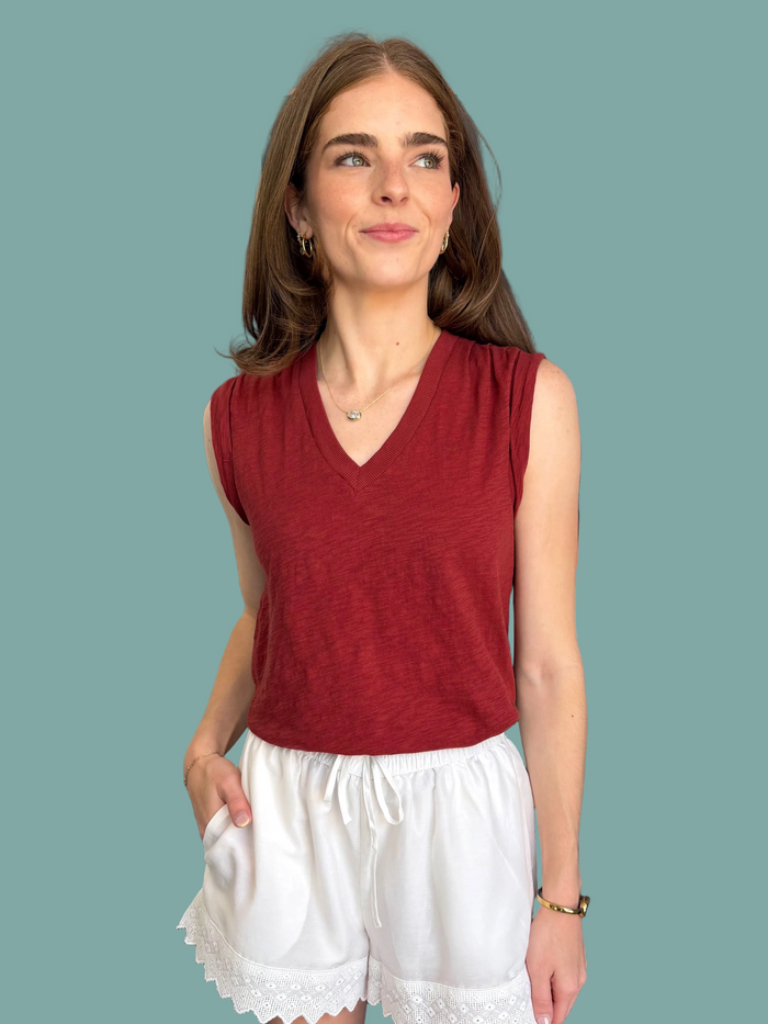 Pleated Muscle Tank