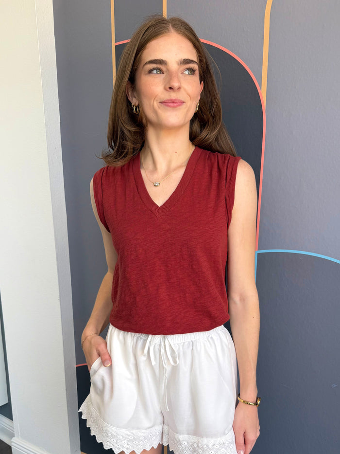Pleated Muscle Tank