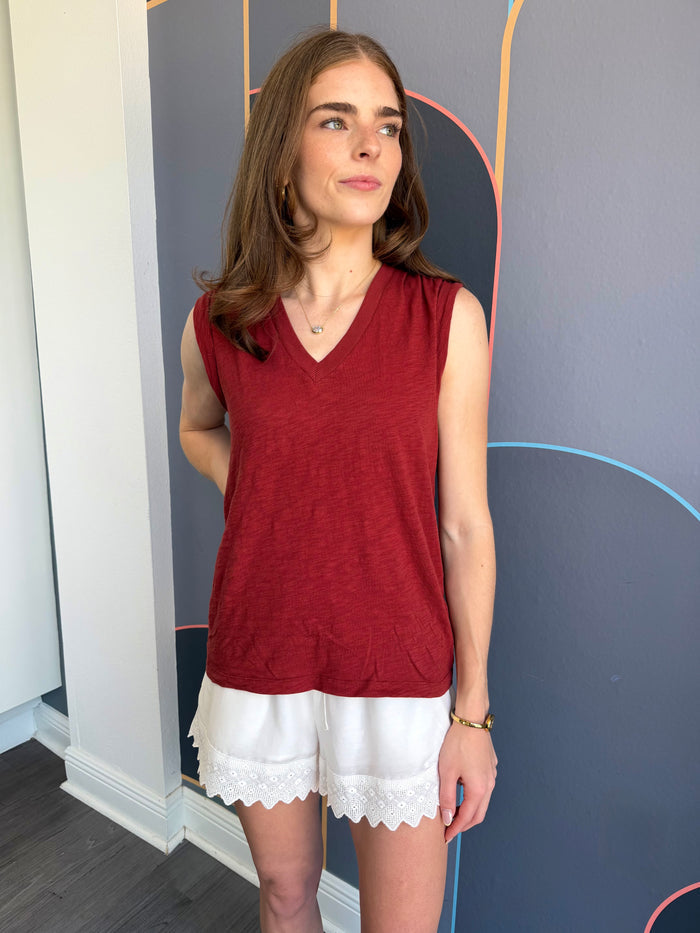 Pleated Muscle Tank