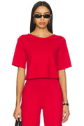 Ponte Knit Short Sleeve Top