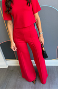 Ponte Knit Standard Wide Leg Pant