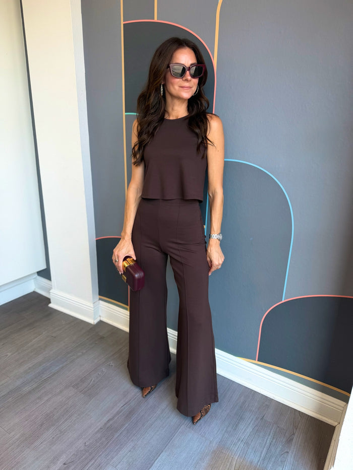 Ponte Knit Standard Wide Leg Pant