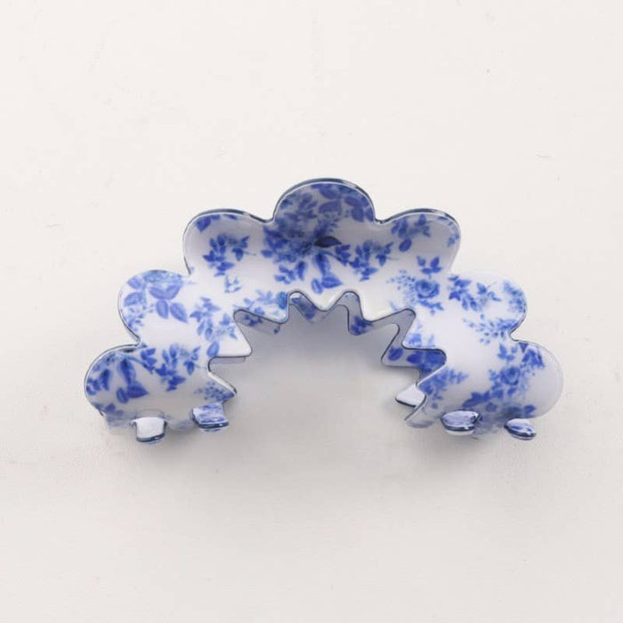 Porcelain Print Hair Claw Clips