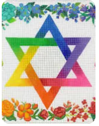 Rainbow Floral Star of David Tallis Bag