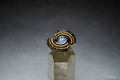 Rainbow Moonstone Sterling Silver and 14k gold fill Dragon eye ring