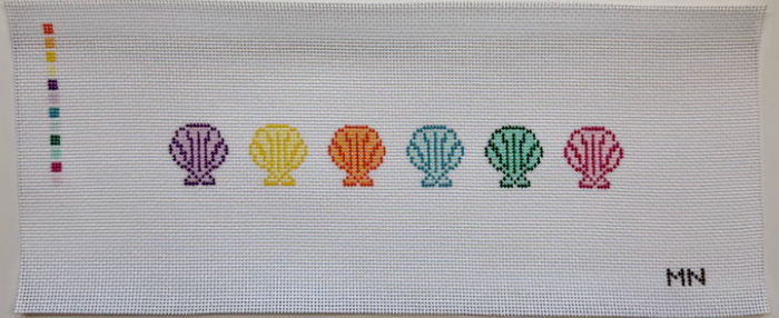 Rainbow Seashell Keychain Key Fob